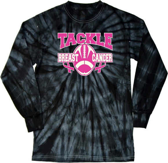 Breast Cancer T-shirt Tackle Cancer Tie Dye Long Sleeve - Yoga Clothing for You