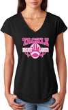 Ladies Breast Cancer T-shirt Tackle Cancer Triblend V-Neck - Yoga Clothing for You