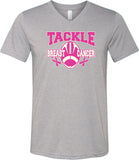 Breast Cancer T-shirt Tackle Cancer Tri Blend V-Neck - Yoga Clothing for You