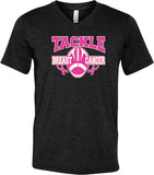 Breast Cancer T-shirt Tackle Cancer Tri Blend V-Neck - Yoga Clothing for You