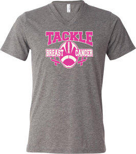Breast Cancer T-shirt Tackle Cancer Tri Blend V-Neck - Yoga Clothing for You