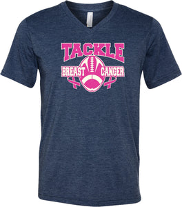 Breast Cancer T-shirt Tackle Cancer Tri Blend V-Neck - Yoga Clothing for You