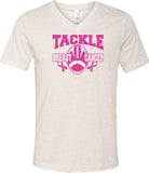 Breast Cancer T-shirt Tackle Cancer Tri Blend V-Neck - Yoga Clothing for You