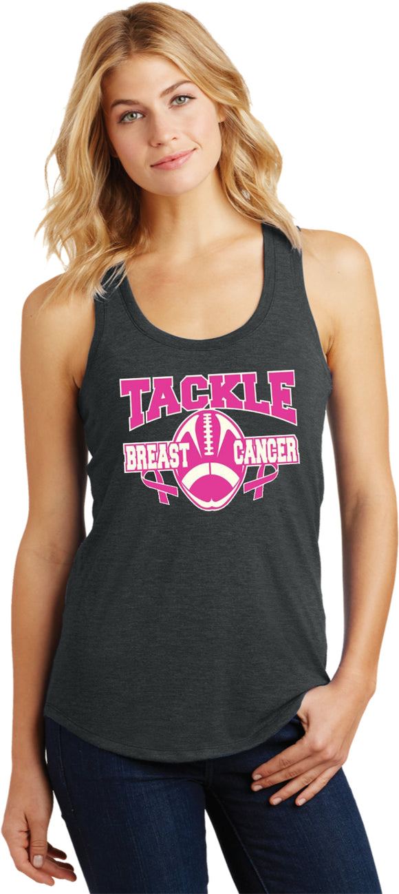 Ladies Breast Cancer Tank Top Tackle Cancer Racerback - Yoga Clothing for You