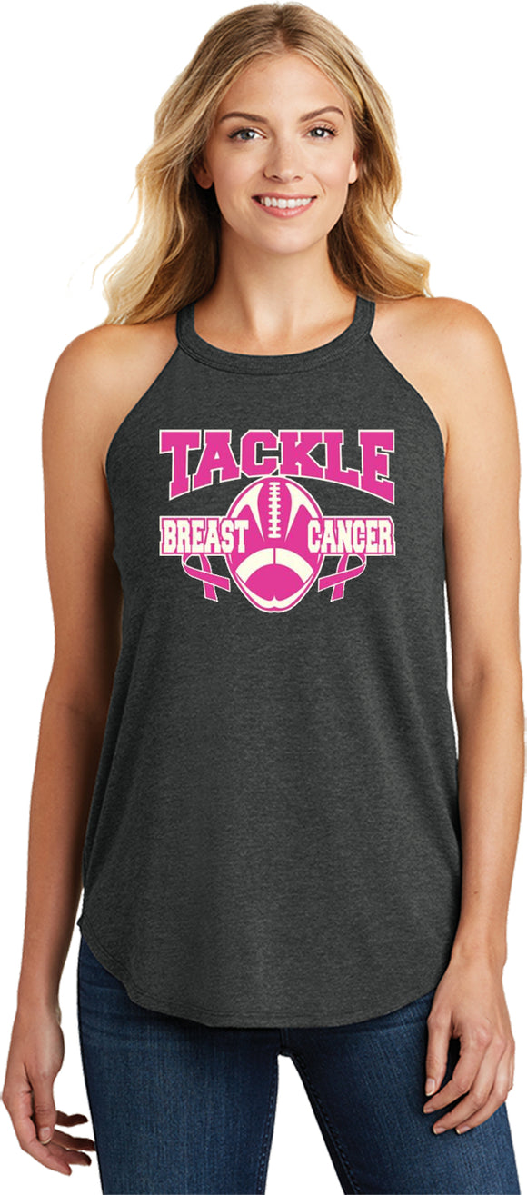 Ladies Breast Cancer Tank Top Tackle Cancer Tri Rocker Tanktop - Yoga Clothing for You