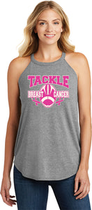 Ladies Breast Cancer Tank Top Tackle Cancer Tri Rocker Tanktop - Yoga Clothing for You