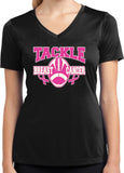 Ladies Breast Cancer T-shirt Tackle Cancer Dry Wicking V-Neck - Yoga Clothing for You