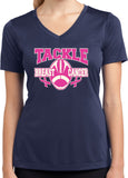Ladies Breast Cancer T-shirt Tackle Cancer Dry Wicking V-Neck - Yoga Clothing for You