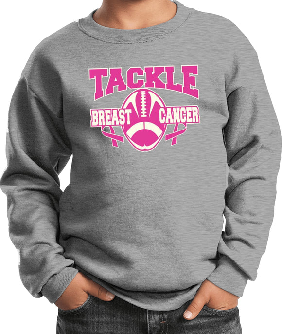 Kids Breast Cancer Sweatshirt Tackle Cancer - Yoga Clothing for You