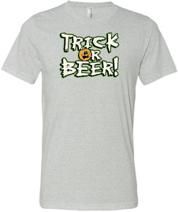 Halloween T-shirt Trick or Beer Tri Blend Tee - Yoga Clothing for You