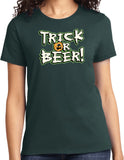 Ladies Halloween T-shirt Trick or Beer - Yoga Clothing for You