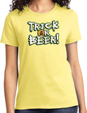 Ladies Halloween T-shirt Trick or Beer - Yoga Clothing for You