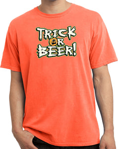 Halloween T-shirt Trick or Beer Pigment Dyed Tee - Yoga Clothing for You