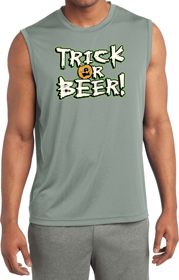 Halloween T-shirt Trick or Beer Sleeveless Competitor Tee - Yoga Clothing for You