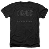AC/DC Back in Black Album Cover Black Heather T-shirt - Yoga Clothing for You