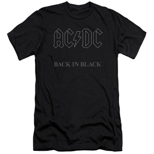 AC/DC Back in Black Album Cover Black Slim Fit T-shirt - Yoga Clothing for You