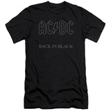 AC/DC Back in Black Album Cover Black Slim Fit T-shirt - Yoga Clothing for You