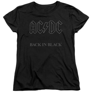 Ladies AC/DC T-Shirt Back in Black Shirt - Yoga Clothing for You