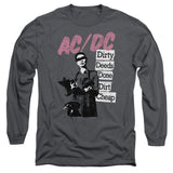 AC/DC Dirty Deeds Done Dirt Cheap Charcoal Long Sleeve Shirt - Yoga Clothing for You