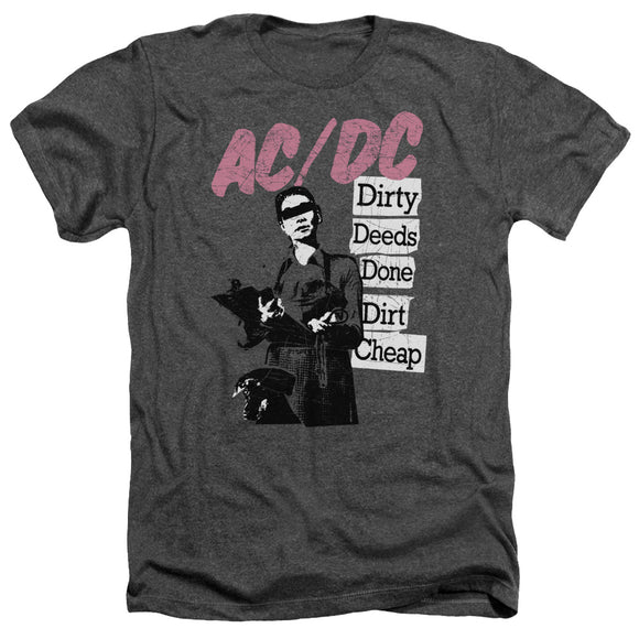 AC/DC Dirty Deeds Done Dirt Cheap Charcoal Heather T-shirt - Yoga Clothing for You