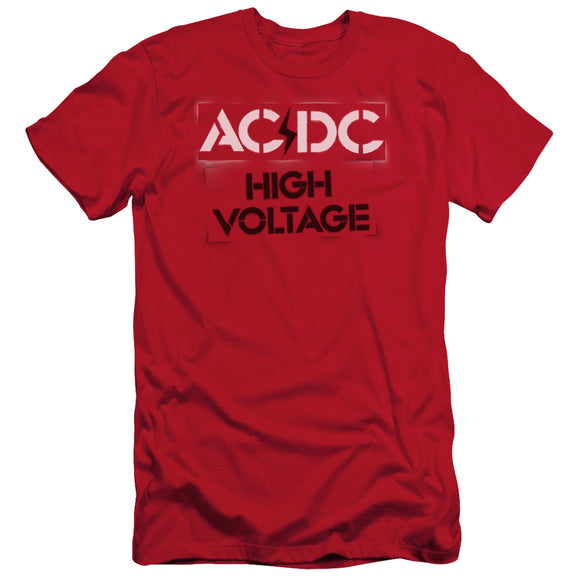 AC/DC High Voltage Red Slim Fit T-shirt - Yoga Clothing for You