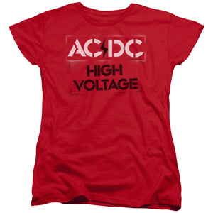 Ladies AC/DC T-Shirt High Voltage Stencil Shirt - Yoga Clothing for You