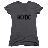 AC/DC Vintage Logo Juniors V-neck Shirt - Yoga Clothing for You