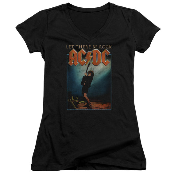 AC/DC Let There Be Rock Juniors V-neck Shirt - Yoga Clothing for You