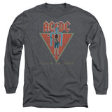 AC/DC Flick of the Switch Album Charcoal Long Sleeve Shirt - Yoga Clothing for You
