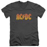 AC/DC Orange Gradient Logo Charcoal V-neck Shirt - Yoga Clothing for You