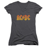 Juniors AC/DC T-Shirt Rocking Thunder Logo V-Neck Shirt - Yoga Clothing for You