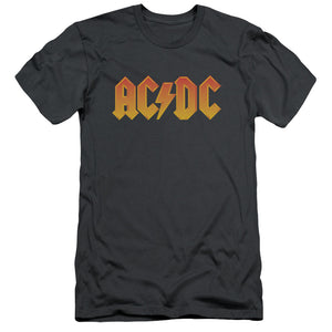 AC/DC Orange Gradient Logo Charcoal Slim Fit T-shirt - Yoga Clothing for You