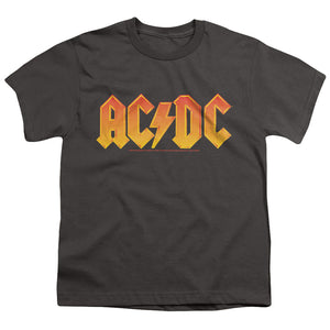 Kids AC/DC T-Shirt Orange Gradient Logo Youth T-shirt - Yoga Clothing for You
