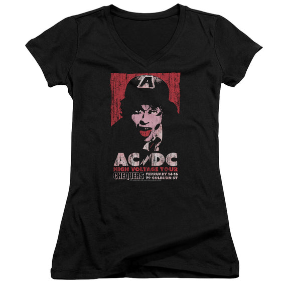 AC/DC High Voltage Tour Chequers Juniors V-neck Shirt - Yoga Clothing for You