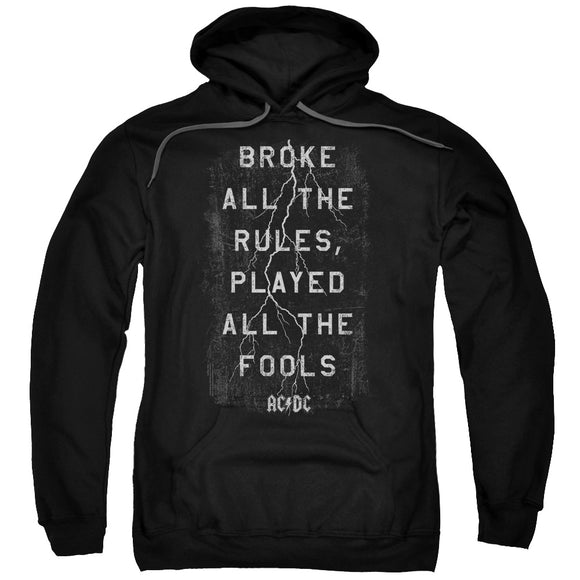 AC/DC Thunderstruck Song Lyrics Black Pullover Hoodie - Yoga Clothing for You