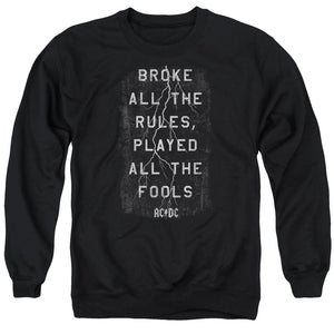AC/DC Thunderstruck Song Lyrics Black Sweatshirt - Yoga Clothing for You