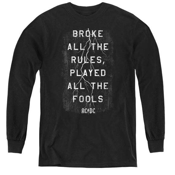 Kids AC/DC T-Shirt Thunderstruck Song Lyrics Youth Long Sleeve Shirt - Yoga Clothing for You