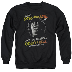 AC/DC 1976 Powerage Tour Live in Detroit Black Sweatshirt - Yoga Clothing for You