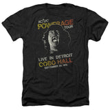 AC/DC 1976 Powerage Tour Live in Detroit Black Heather T-shirt - Yoga Clothing for You
