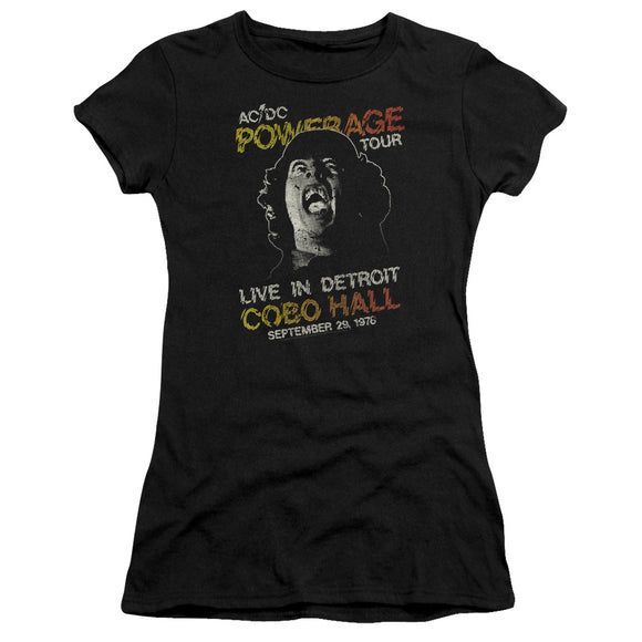 AC/DC 1976 Powerage Tour Live in Detroit Juniors Shirt - Yoga Clothing for You