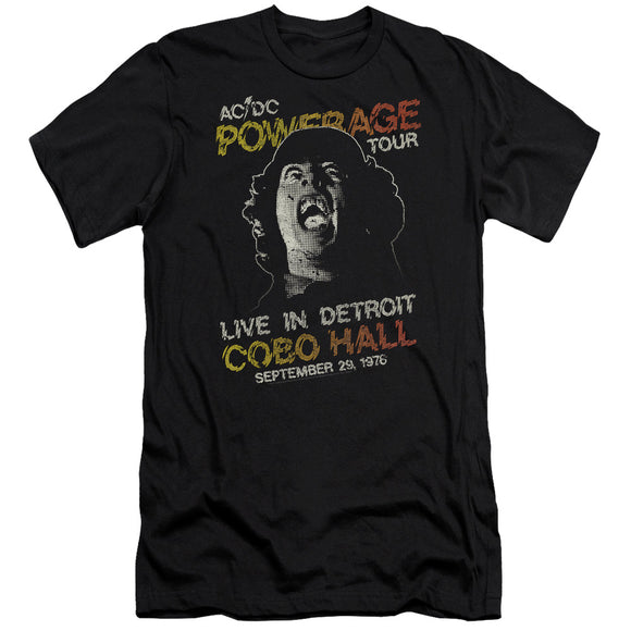 AC/DC 1976 Powerage Tour Live in Detroit Black Premium T-shirt - Yoga Clothing for You