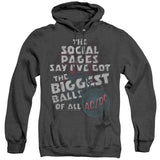 AC/DC Big Balls Song Lyrics Black Heather Hoodie - Yoga Clothing for You