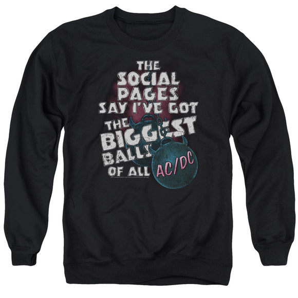 AC/DC Big Balls Song Lyrics Black Sweatshirt - Yoga Clothing for You