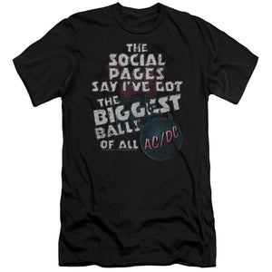 AC/DC Big Balls Song Lyrics Black Slim Fit T-shirt - Yoga Clothing for You