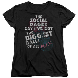 AC/DC Big Balls Song Lyrics Womens Shirt - Yoga Clothing for You