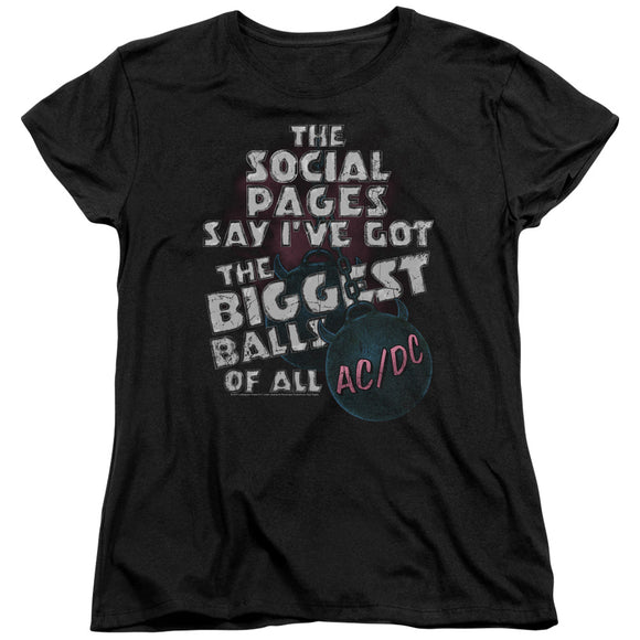 AC/DC Big Balls Song Lyrics Womens Shirt - Yoga Clothing for You