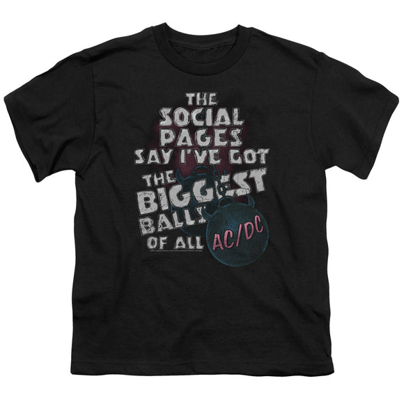 Kids AC/DC T-Shirt Big Balls Song Lyrics Youth T-shirt - Yoga Clothing for You