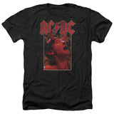 AC/DC Distressed Angus Young Devil Horns Photo Black Heather T-shirt - Yoga Clothing for You