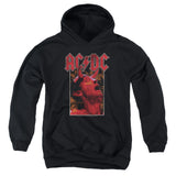 Kids AC/DC Hoodie Distressed Angus Young Devil Horns Photo Youth Hoodie - Yoga Clothing for You
