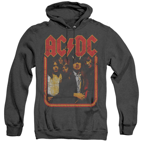 AC/DC Distressed Group Photo Black Heather Hoodie - Yoga Clothing for You